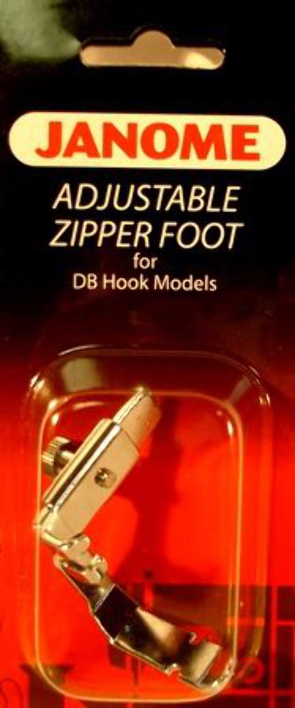 Janome Silver Adjustable Zipper Foot, 767408011 For Db Hook Models