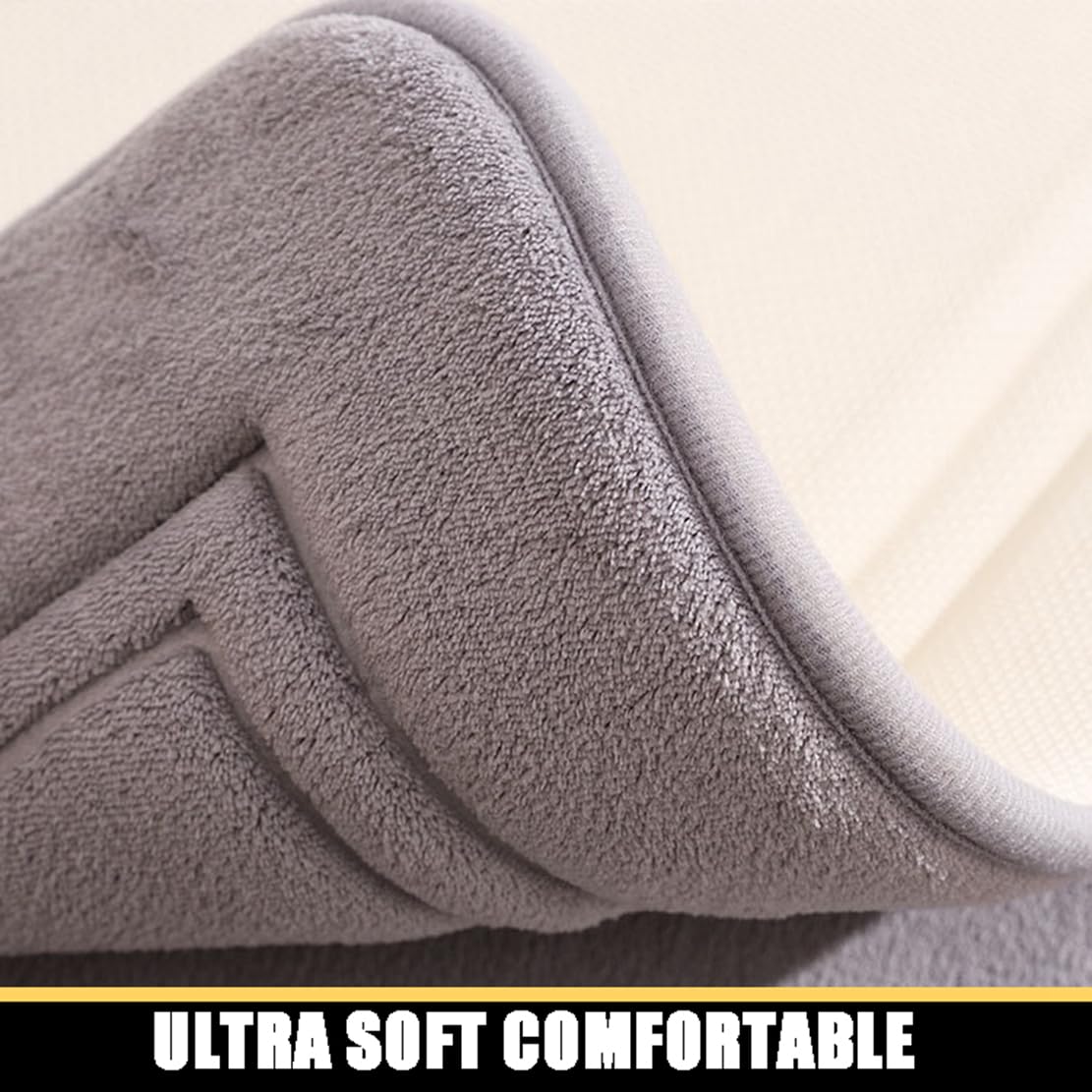 Zerbini Moquette Tappeti da Bagno Memory Foam Spesso, Extra Morbido Forte Assorbente d'Acqua Lavabile Comfort Lavanderia Nero 20 "x 32"