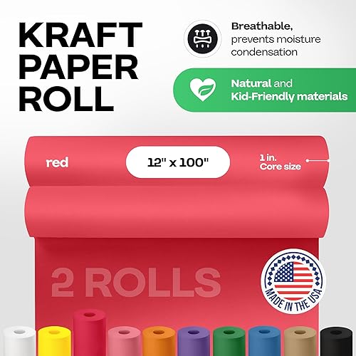 Vista 18 de Rollo de papel kraft marrón de 24 x 2160 pulgadas (180 pies), paquete de 4 – Papel de embalaje marrón hecho en Estados Unidos de 30 libras de grosor