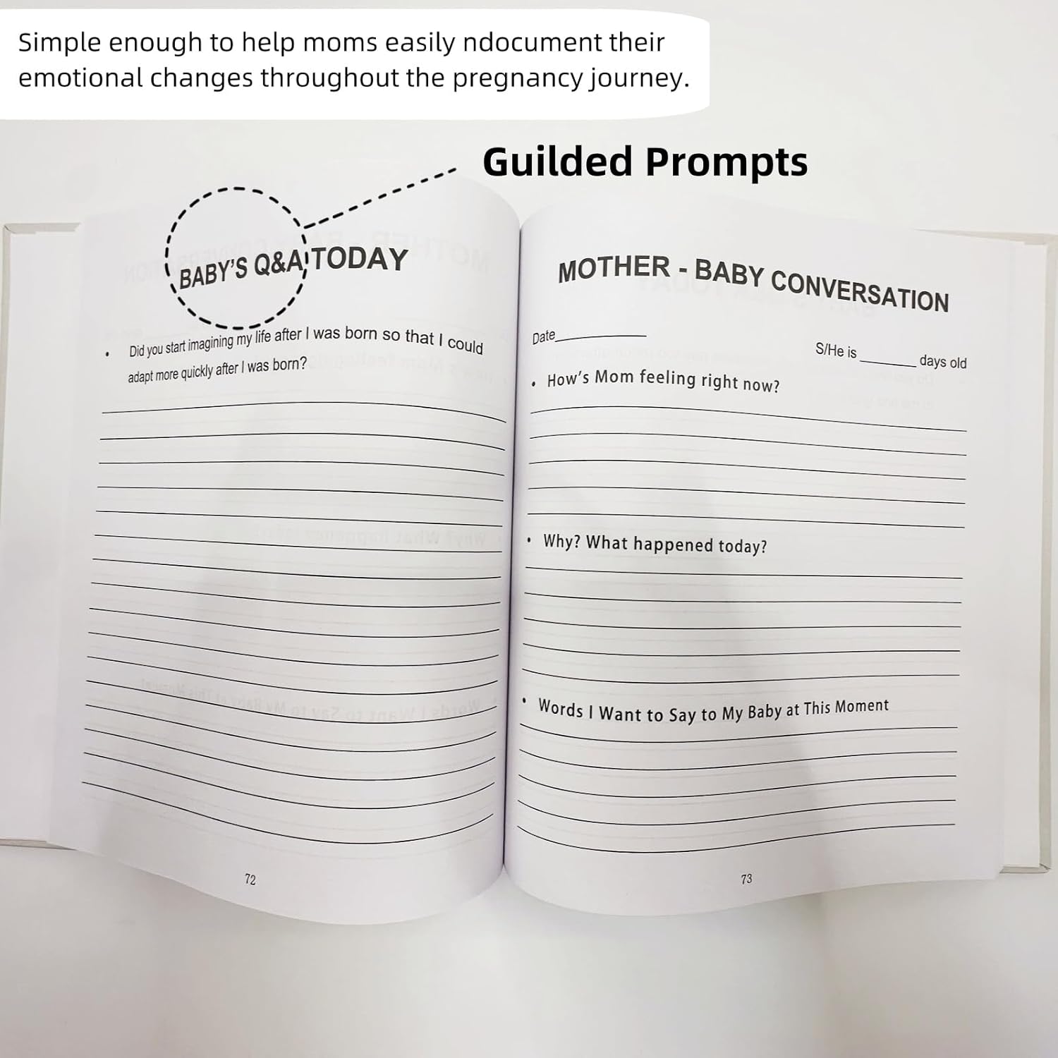 Pregnancy Journal - Guided Notebook Keepsake for Caring for Expectant Mothers - The Best Memory Book for Pregnancy - A Unique Gift for Mom (Ivory, 160 Pages)