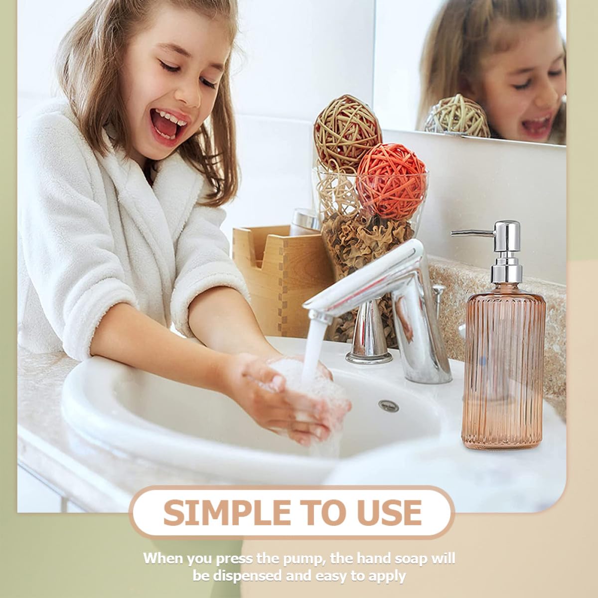 Dispensador de Jabón Líquido Adecuado para Dispensar Jabón o Loción Fácilmente de Vidrio 3 Piezas de 500ml Diseño Recargable y Uso Prolongado para Baño y Hotel