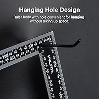 Vista 4 de WUTA Cuadrado de carpintero, regla cuadrada en L, marco de carpintero, cuadrado cuadrado de acero inoxidable, regla de ángulo recto, cuadrado