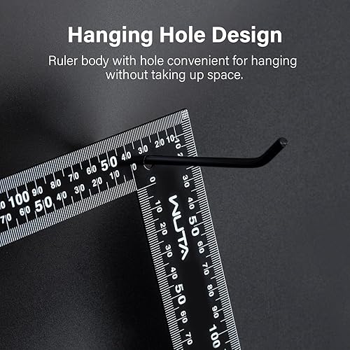 Miniatura 4 de WUTA Cuadrado de carpintero, regla cuadrada en L, marco de carpintero, cuadrado cuadrado de acero inoxidable, regla de ángulo recto, cuadrado