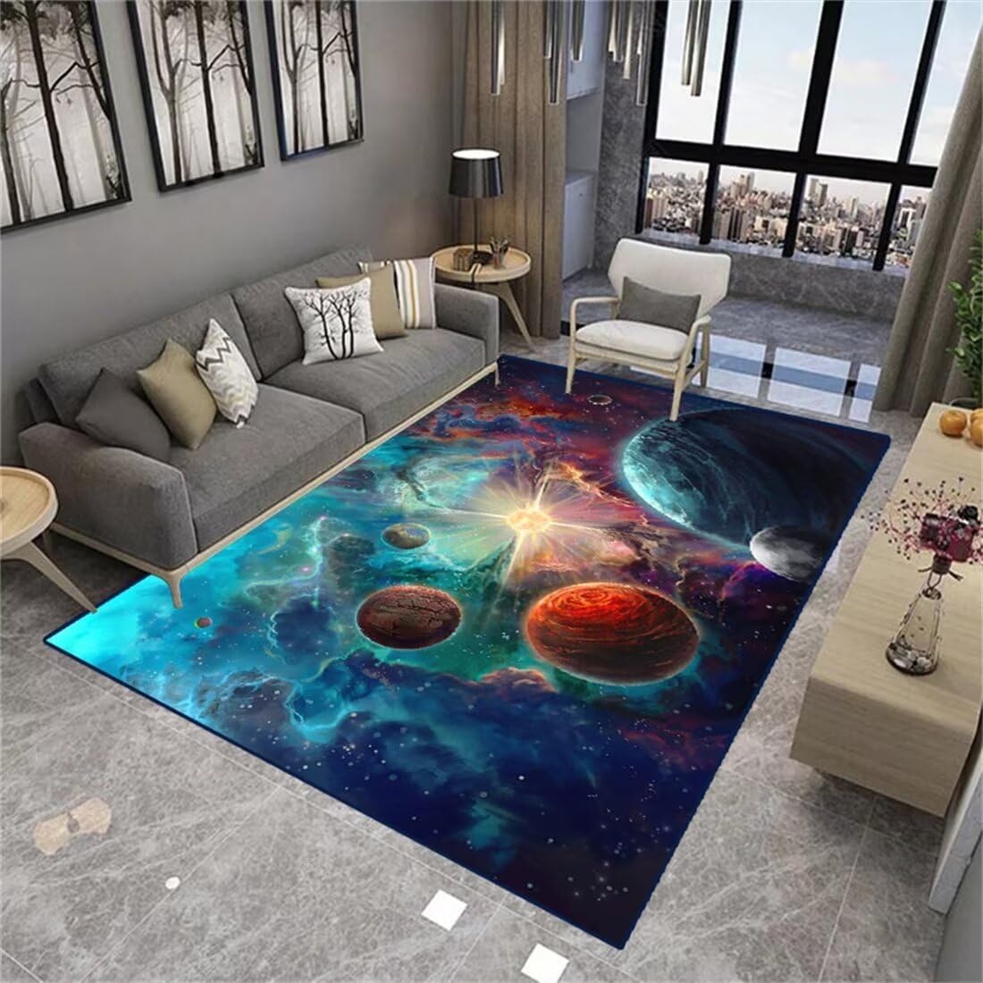 Tapis de chambre enfant isolation phonique douce et lavable 80X160CM coloré