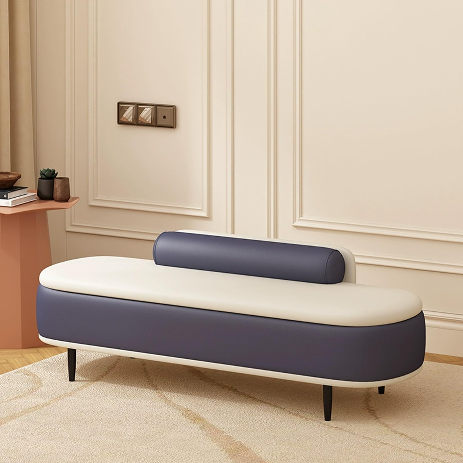 Moderno Banco Zapatero Tapizado con Asiento, Almacenaje Multifuncional para Sala de Estar, Baul Decorativo, Mueble Práctico para Entrada y Dormitorio, Reposapiés Sofá.