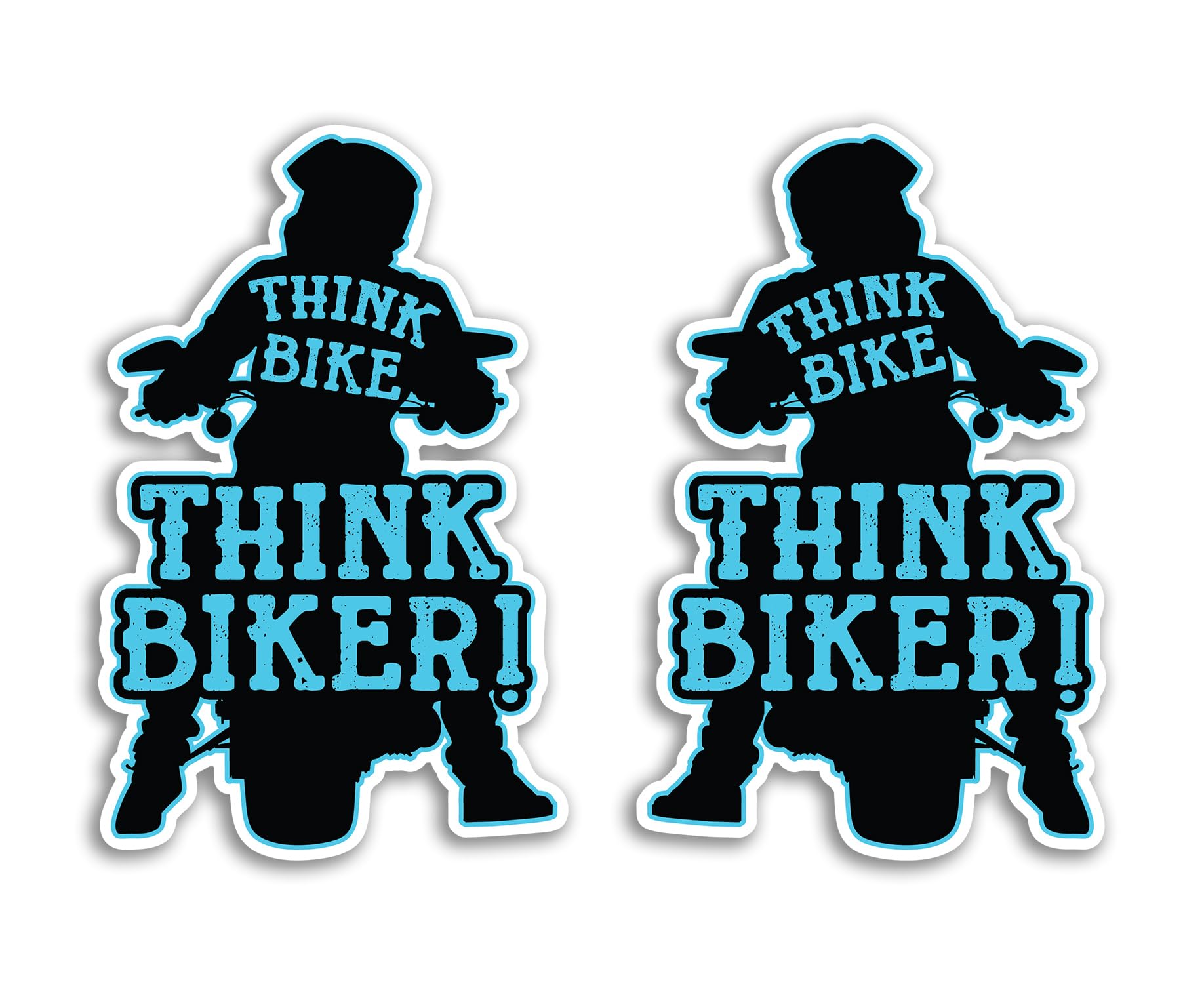 2 x 15cm Think Bike Vinyl Stickers - Biker Motorbike Motorcycle Awareness Warning Bumper Safety Car Vehicle Van Sign Decal Sticker #81844