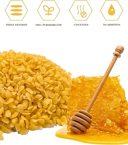 Miniatura 2 de TRINIDa - Pellets de cera de abejas de 2 libras (32 onzas), cera de abejas amarillas 100% orgánica para velas de bricolaje, cera de abeja para hacer
