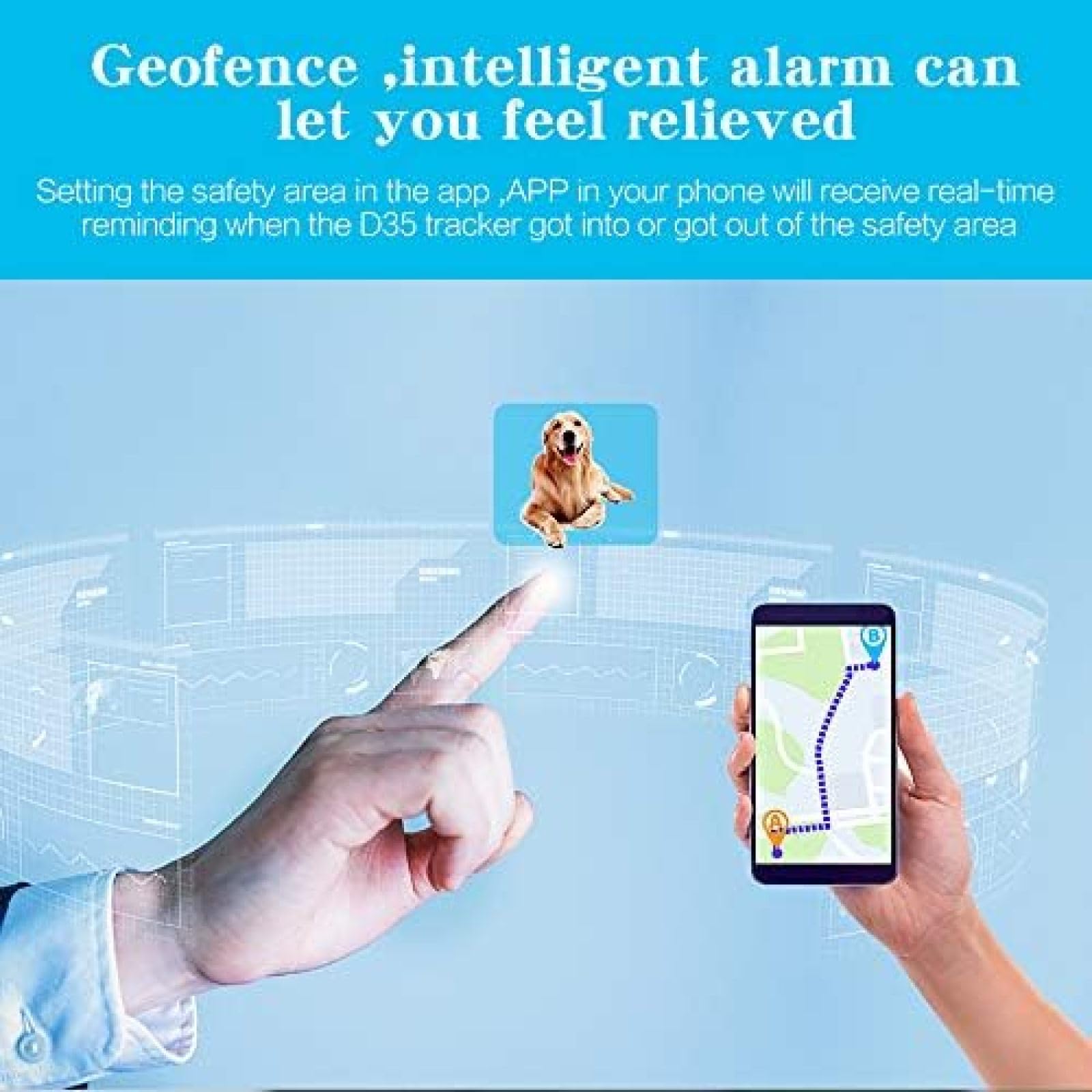 Localizzatore GPS per Cani, Smart Tracker per Cani, Collare per Cani Smart Mini GPS Tracker per Animali Domestici, Leggero, Portata illimitata, Monitor di attività, Impermeabile, Nessun Cost