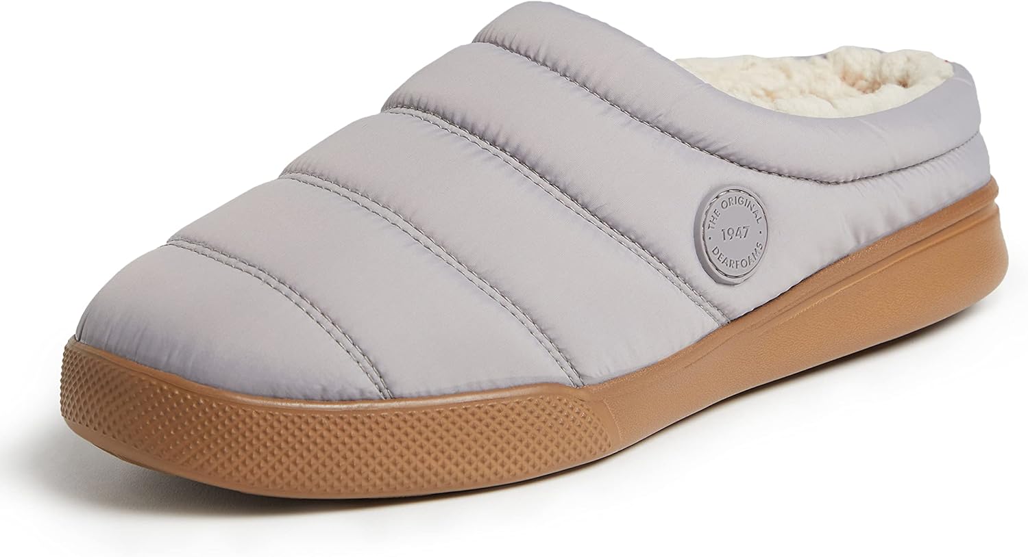 Dearfoams Men's Andre Indoor Outdoor Memory Foam Sport Lounge Clog Slipper, Medium Grey