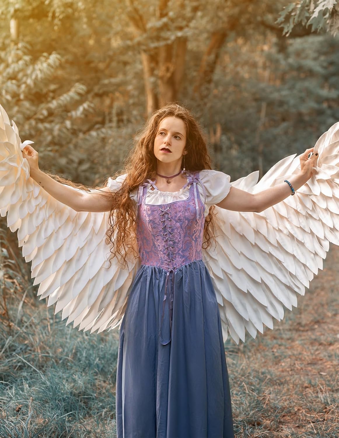 Scarlet Darkness Renaissance Costume Women Medieval Corset Dress Puff Sleeve Fairy Dress - Image 7