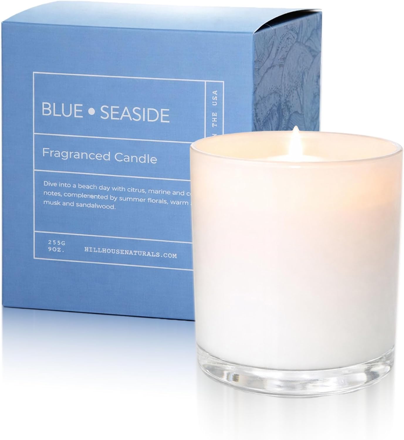 FIELD FLEUR Luxury Scented Candles for Home - 9oz Non-Toxic Candles with Fresh Clover, Grass, Wisteria, and Jasmine - 75+ Hour Long Lasting Candle for Stress Relief & Meditation - Cut Grass