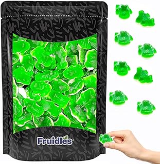 Fruidles Green Frogs Gummi Candy, Delicious Fruit Flavors Gummies (1 Pound)