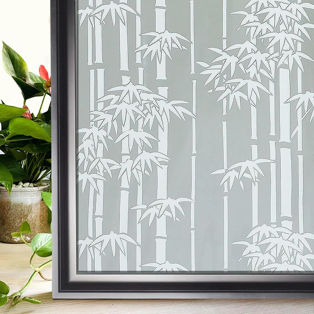 Frosted Stained Glass Privacy Window Film Self Adhesive Heat Control Explosion Proof Removable for Home