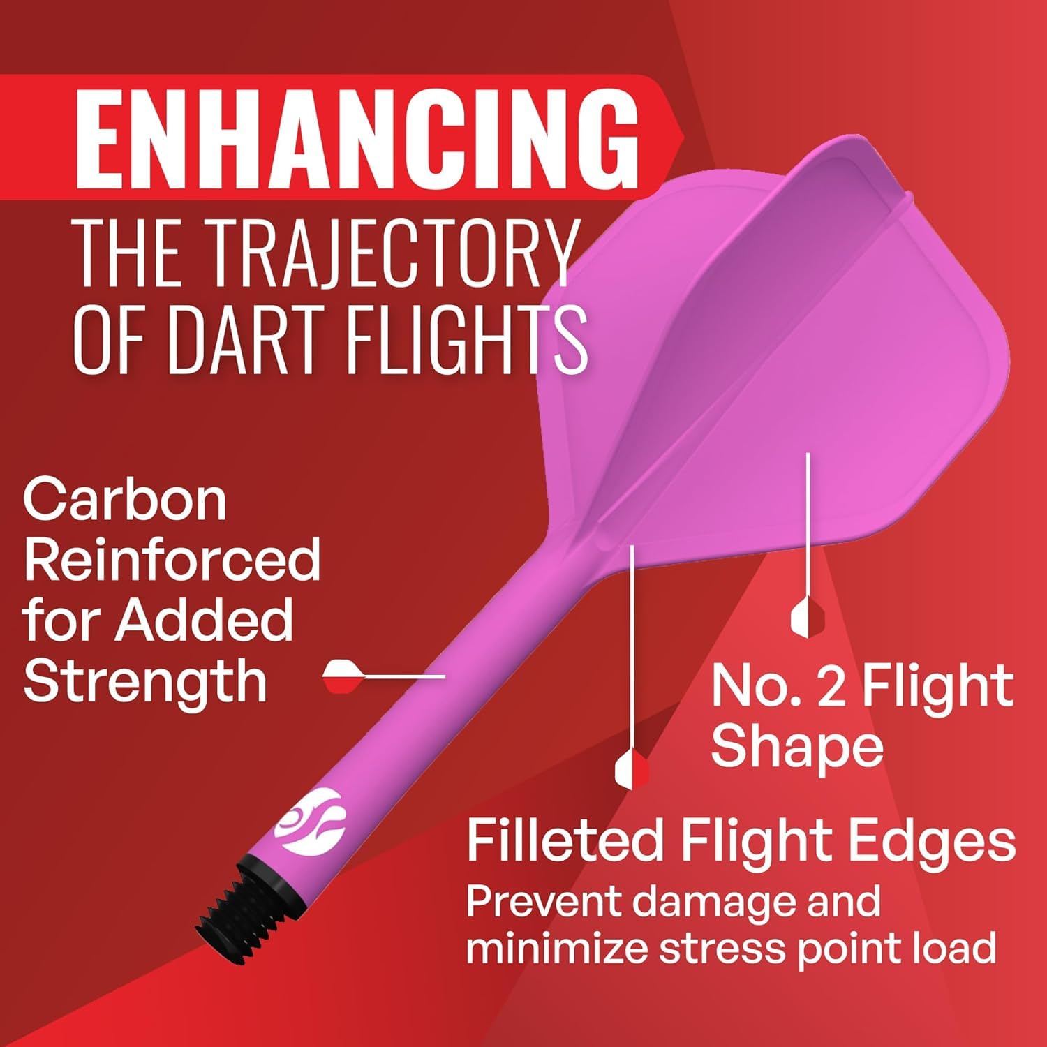 Shot! Darts Flight Deck One Piece Dart Flight and Shaft System, Reduced Deflections, Standard Shaped Flight (350 Micron) - Image 2
