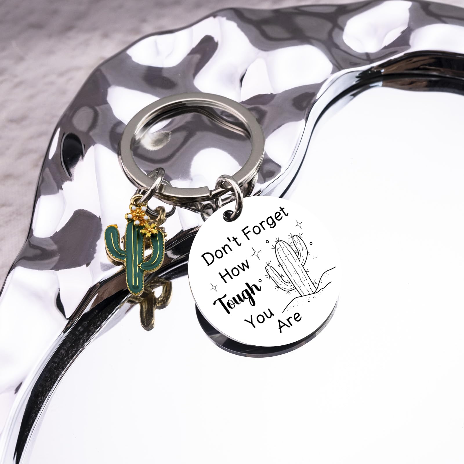 Cactus Gifts Plant Keychain Inspirational Gifts for Women Plant Lovers Friends Motivational Gift for Women Unique Arizona Souvenirs Birthday Gift for Woman