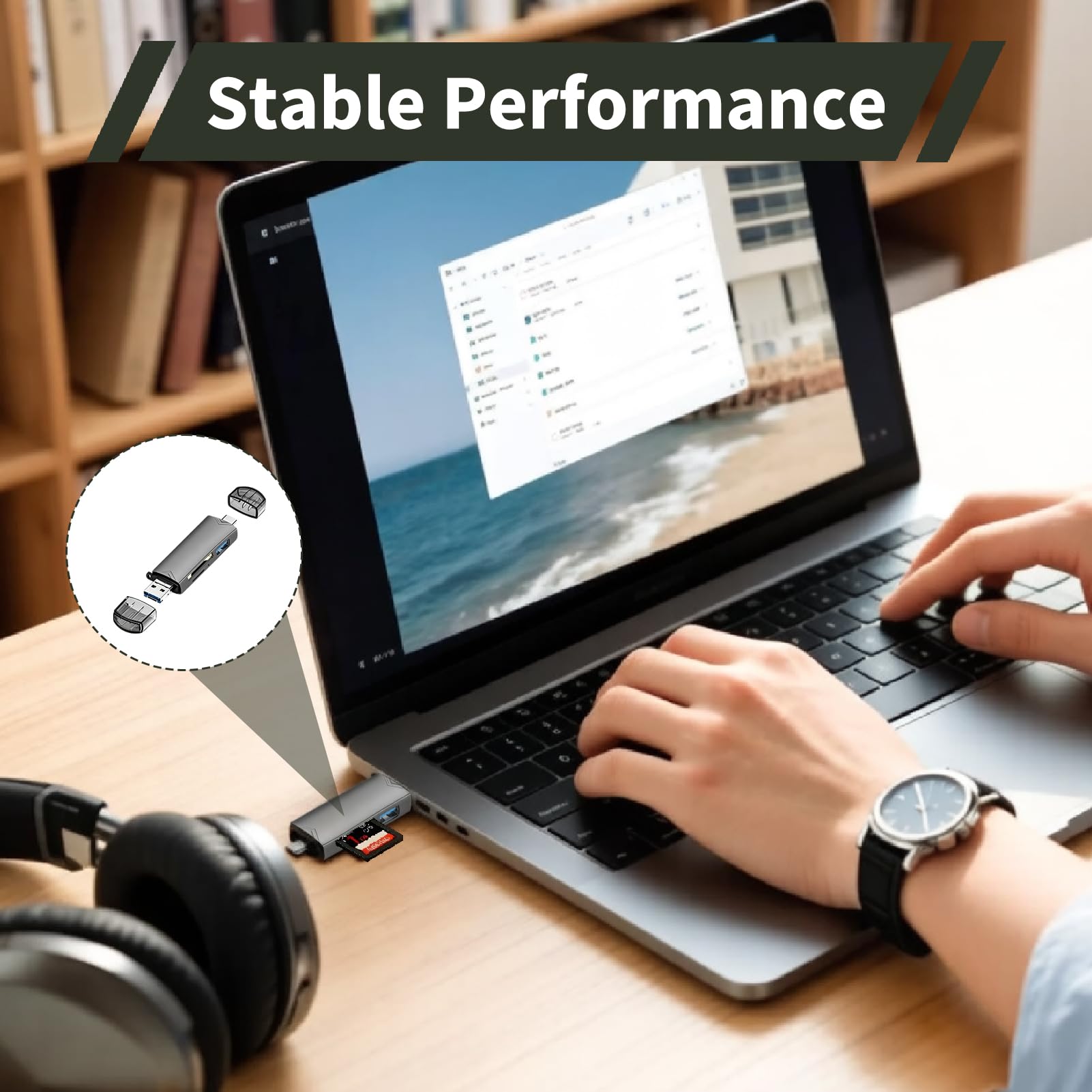 SD Kartenleser USB C, USB C SD Card Reader, 3 in 1 Micro USB, Kartenlesegerät mit SD Micro SD TF und USB Anschluss, USB 3.0 Adapter für Laptop Handy kompatibel mit iPhone 16 15 iPad Android