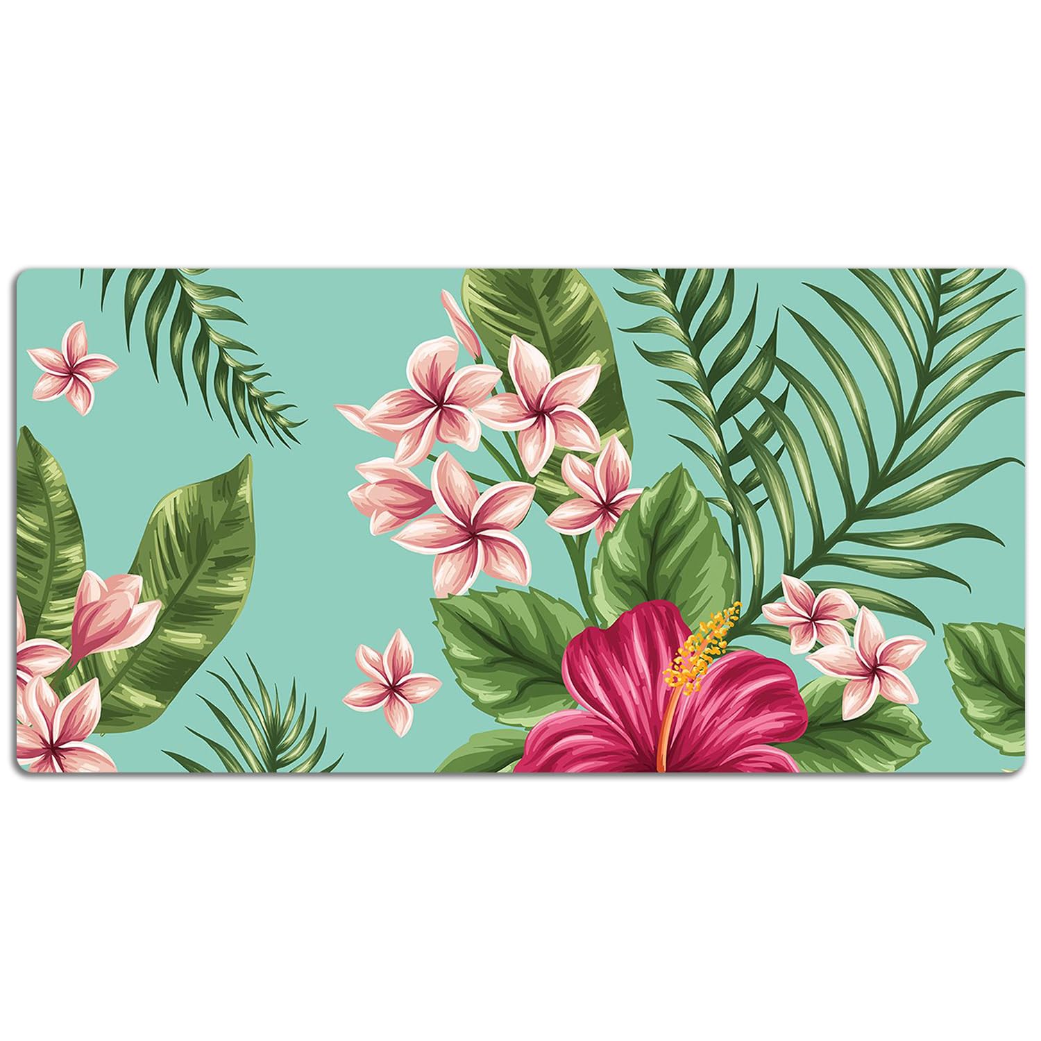 Sottomano da Scrivania 120x60 cm Superficie Protettiva per Ufficio e Casa in Vinile PVC Facile da Pulire Impermeabile Antiscivolo Protezione e Decorazione - Fiori