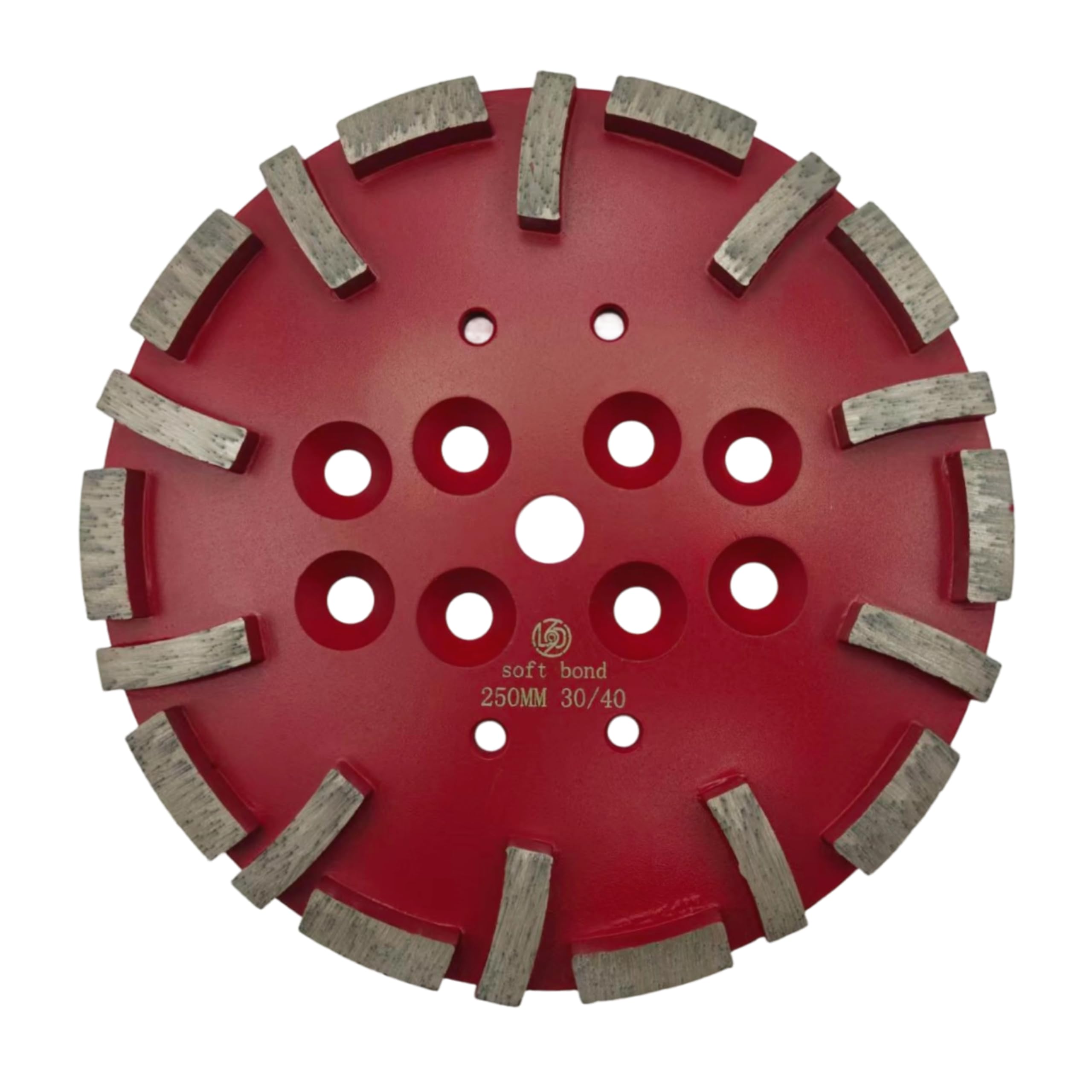 Photo 1 of Diamond Grinding Plate for Concrete Floor, 10 Inch 20 Segments Turbo Grinding Disc Compatible with Blastrac Edco Husqvarna MK Grinders, 30/40 Grit Soft Bond