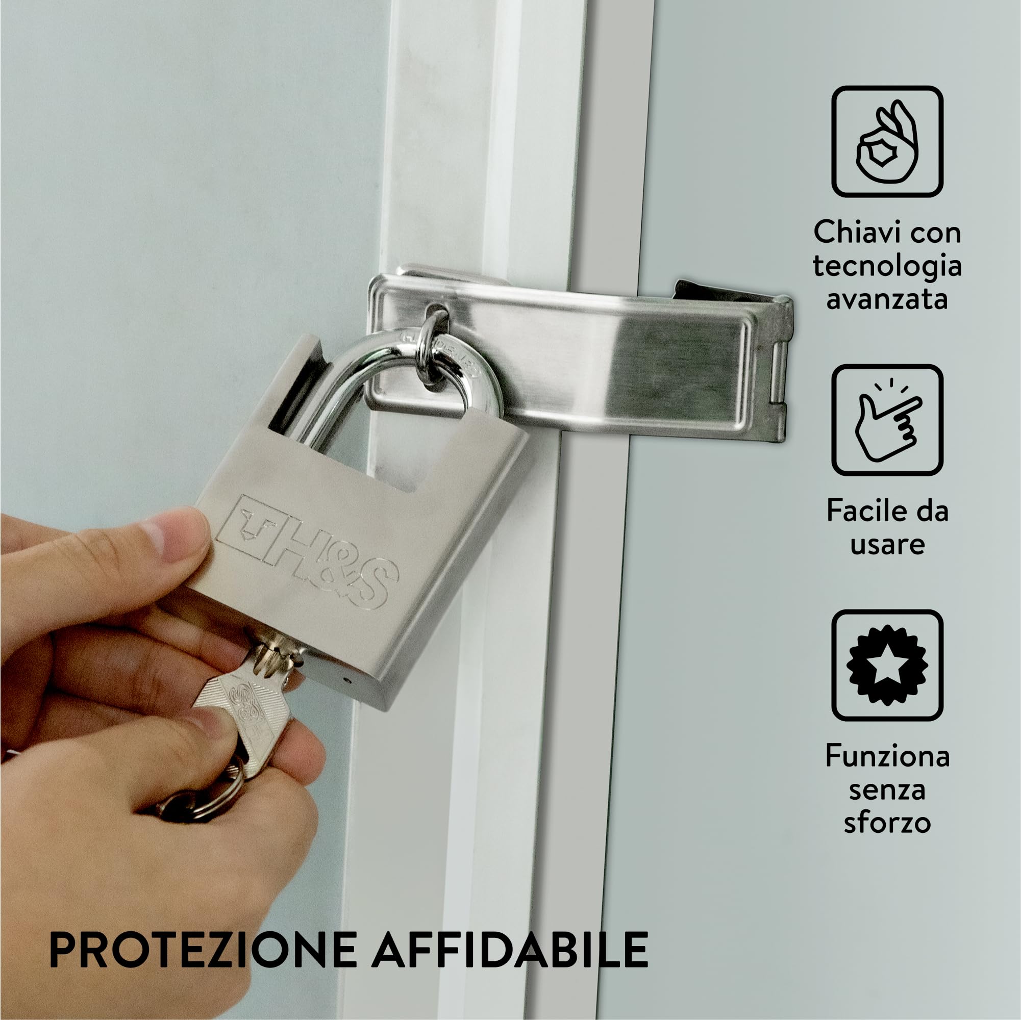 Confezione Da 2 Lucchetti Resistenti Con 10 Chiavi, 1 Kg Di Chiusura Monoblocco