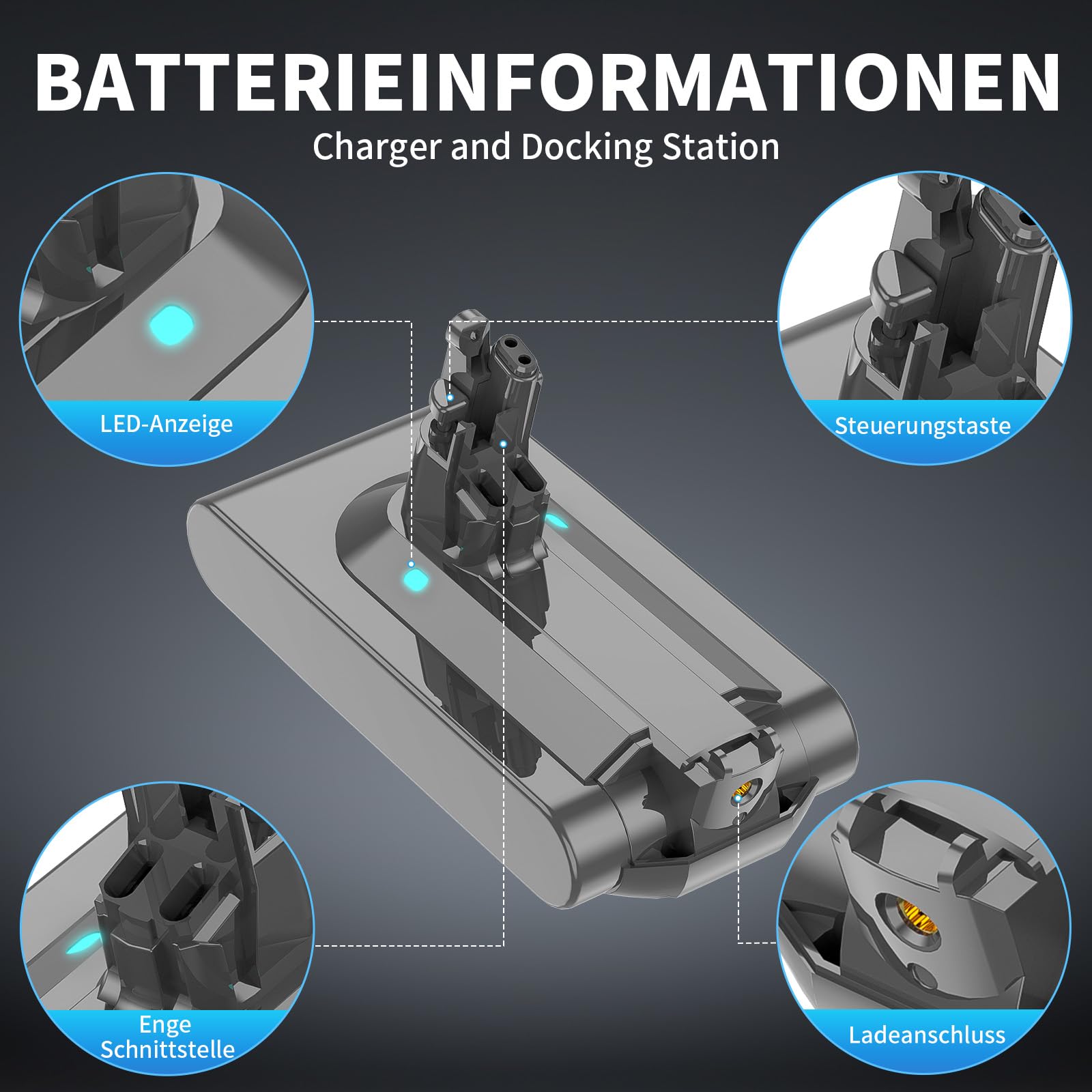 3.0Ah V11 für Dyson Akku,Ersatzakku kompatibel mit Dyson V11 akku