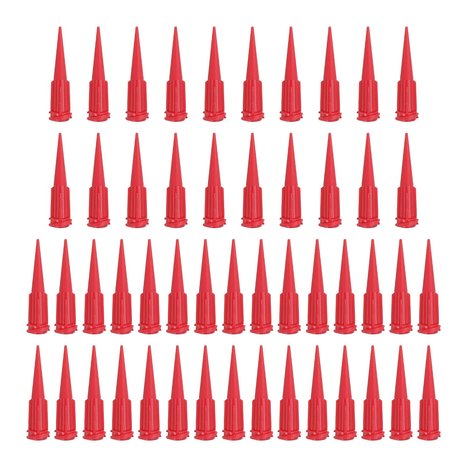 Blunt Tip Tapered Dispensing Needle 25G, 50 Pcs Plastic Tapered Pinhead Blunt End Liquid Dispenser Fill Needle for Refilling Liquid Inks Adhesives Glue, Red