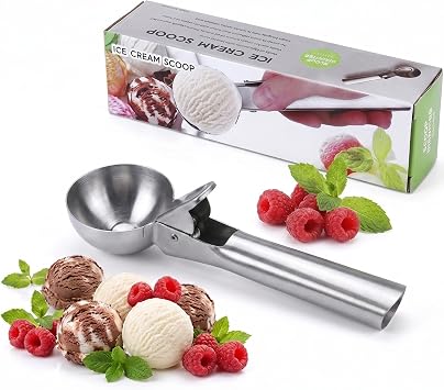 Ice Cream Scoop Stainless Steel Ice Cream Scoops with Easy Trigger Stainless Steel Cookie Scoop with Easy Release for Ice Cream Mashed Potatoes Meatballs