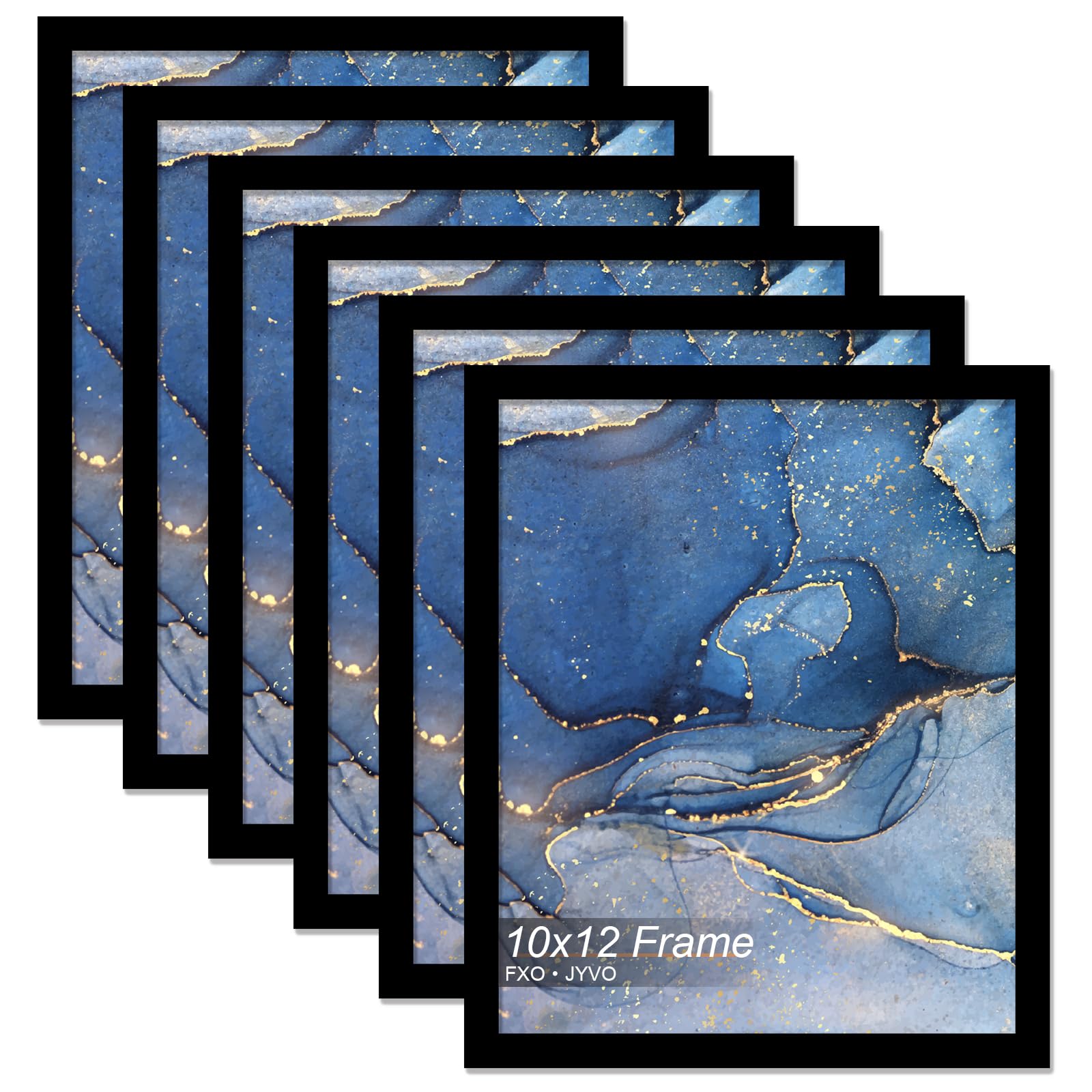 Fxojyvo 10x12 Picture Frame Set of 6, Black Frame for 10 x 12 Inch Picture Poster Photo, Light Weight and High Transparent 10 by 12 Frame for Wall - 6 Pack/Black/10 x12