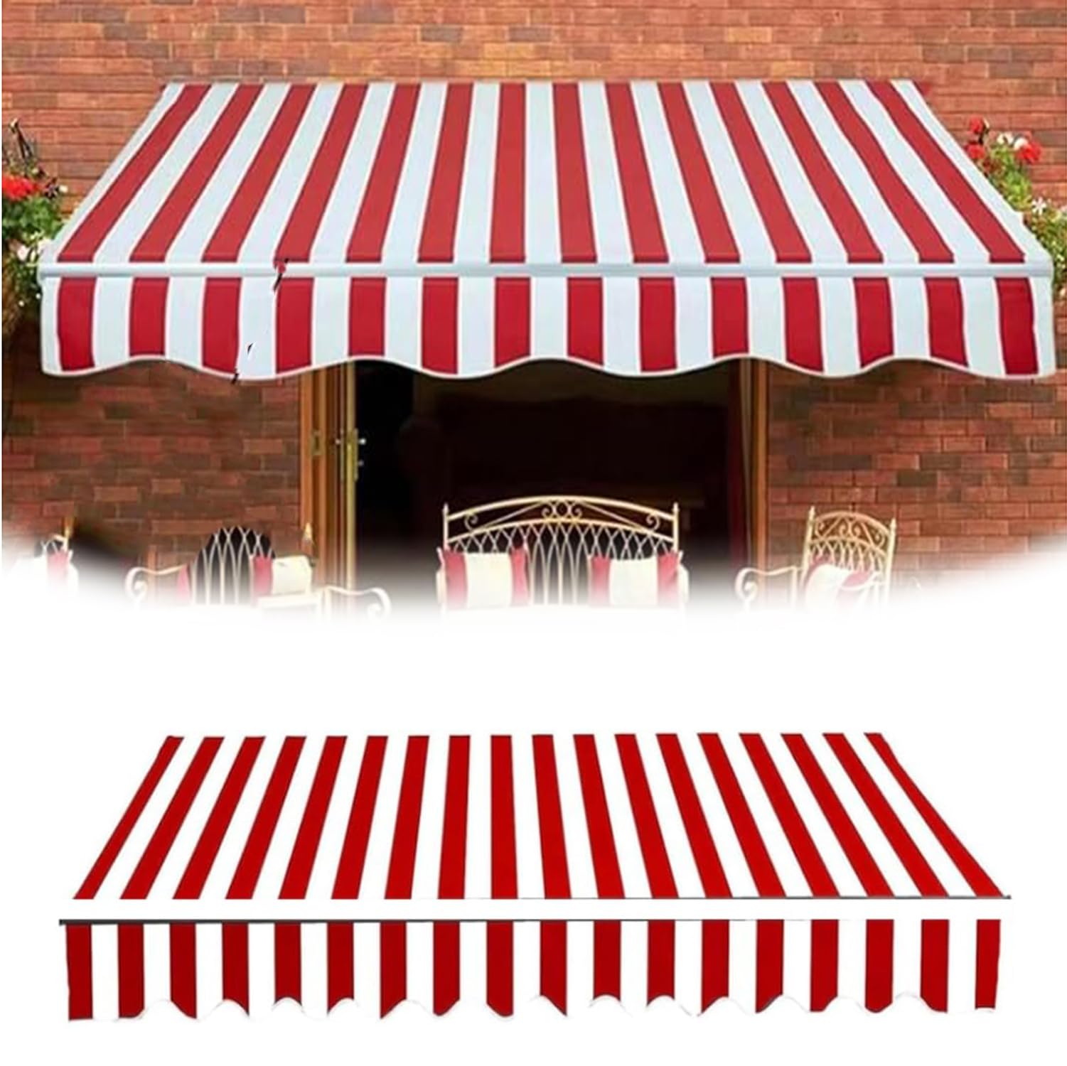 Toile pour auvent rétractable extérieur imperméable bâche terrasse balcon 4.5x2.5