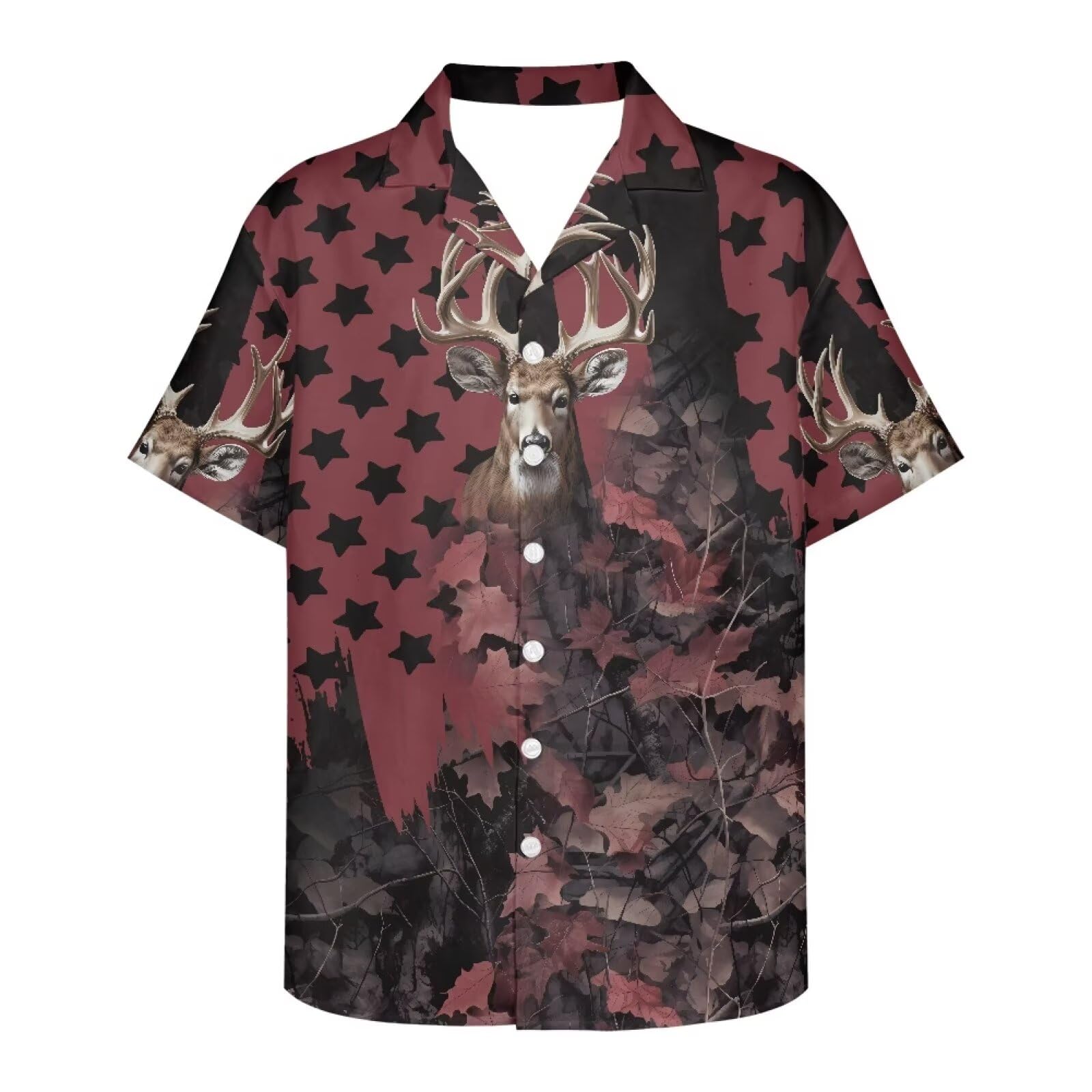 Hawaiian Shirt for Men Casual Fashion Button Down V-Neck Short Sleeve Shirt Lightweight Summer Beach Tee Tops