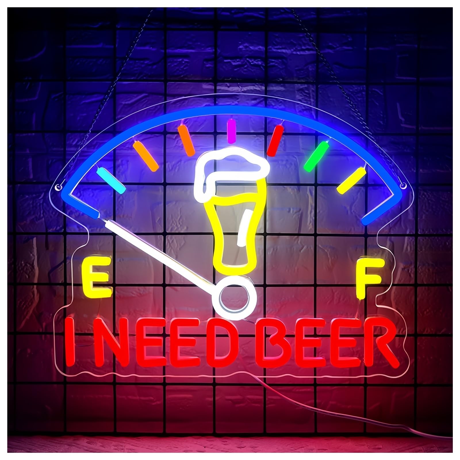 Jovarel Neon Light I Need Beer Neon Sign for Wall Decor LED Light Bar for Party Restaurant