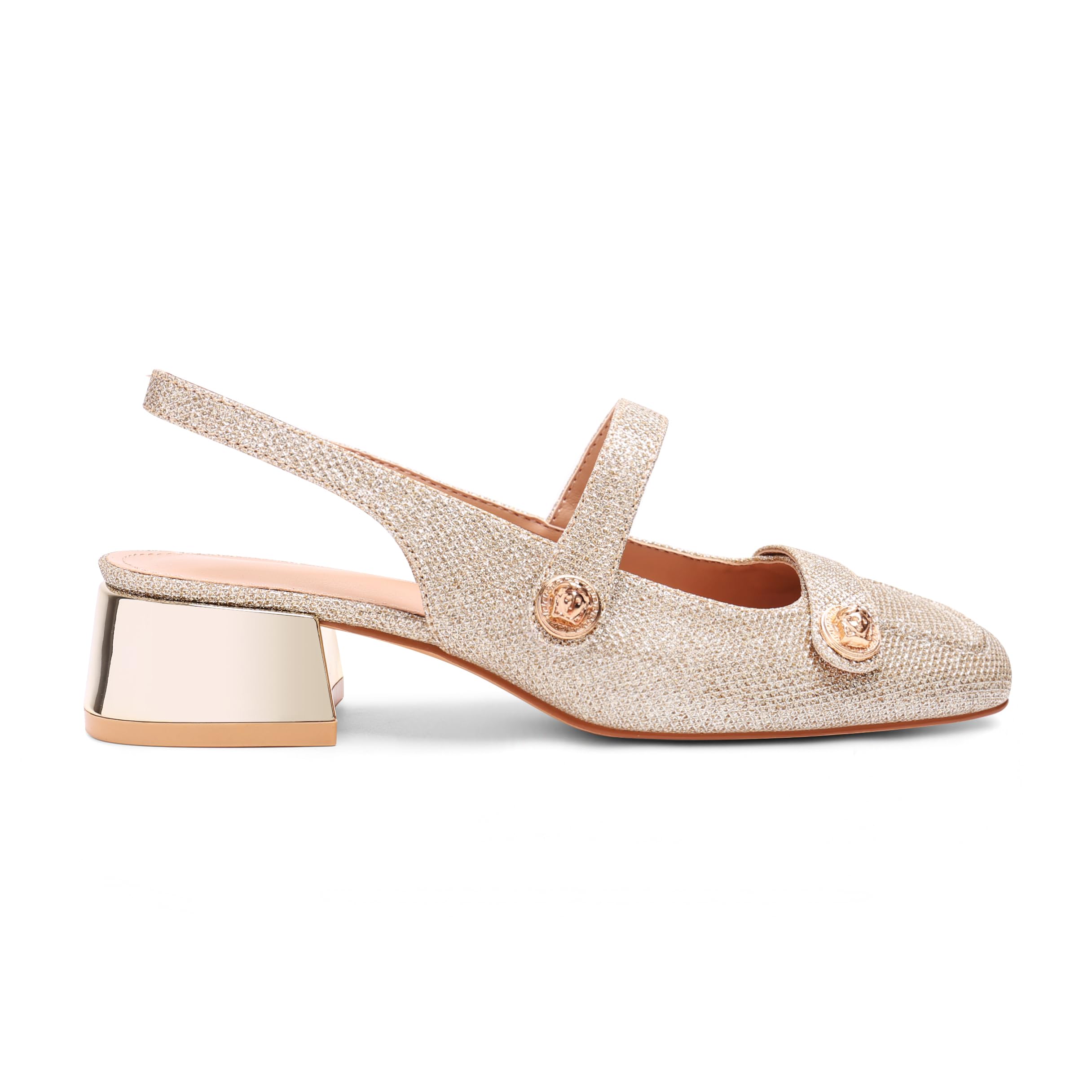 Slingback Mary Jane Heels for Women Low Block Heel Closed Square Toe Pump Shoes Heels Classic Daily Office Dressy Shoes