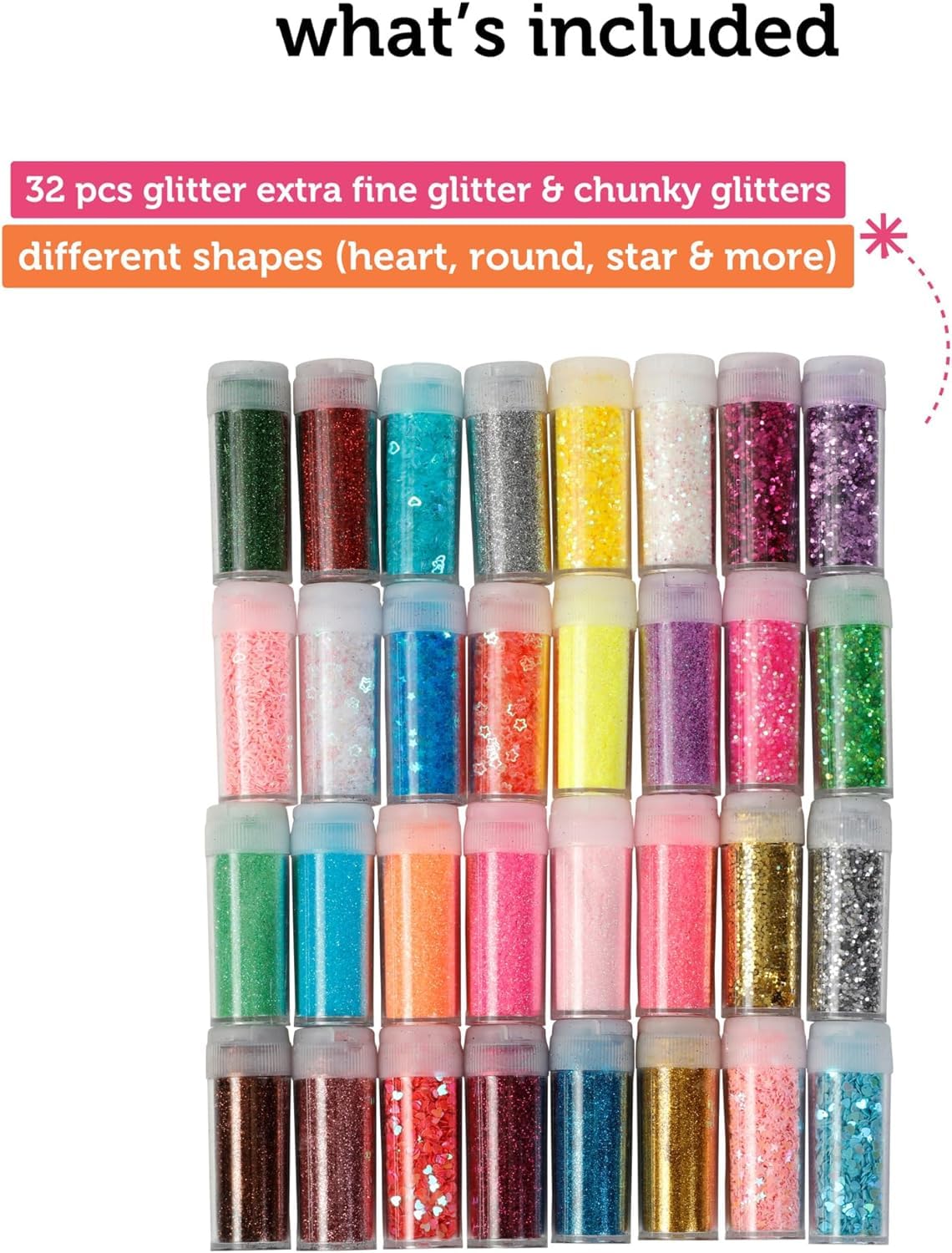 Incraftables Glitter for Crafts (32pcs). Best Assorted Colors Craft Glitter Set. Extra Fine & Chunky Glitter Bulk Pack for Resin, Slime, Tumblers & Candle Making. Glitter Big Pack for Kids & Adults