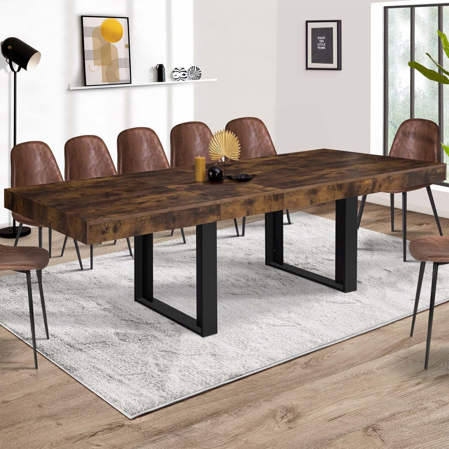 IDMarket Phoenix - Mesa de comedor extensible rectangular (200-300 cm)