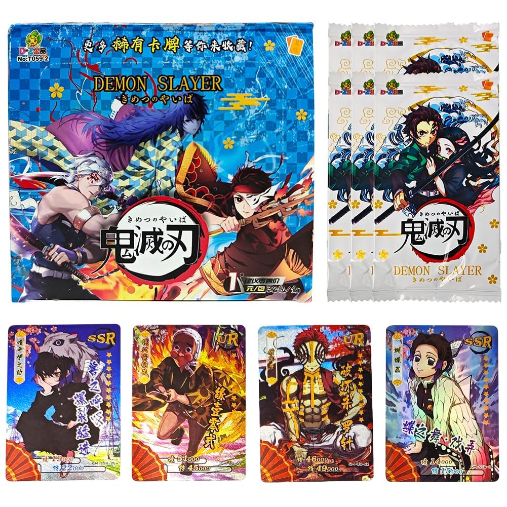 – FCXVXCL Anime Trading Card - 192PCS Demon Slayer Card Set Collectible Game for Kids - Birthday Gift