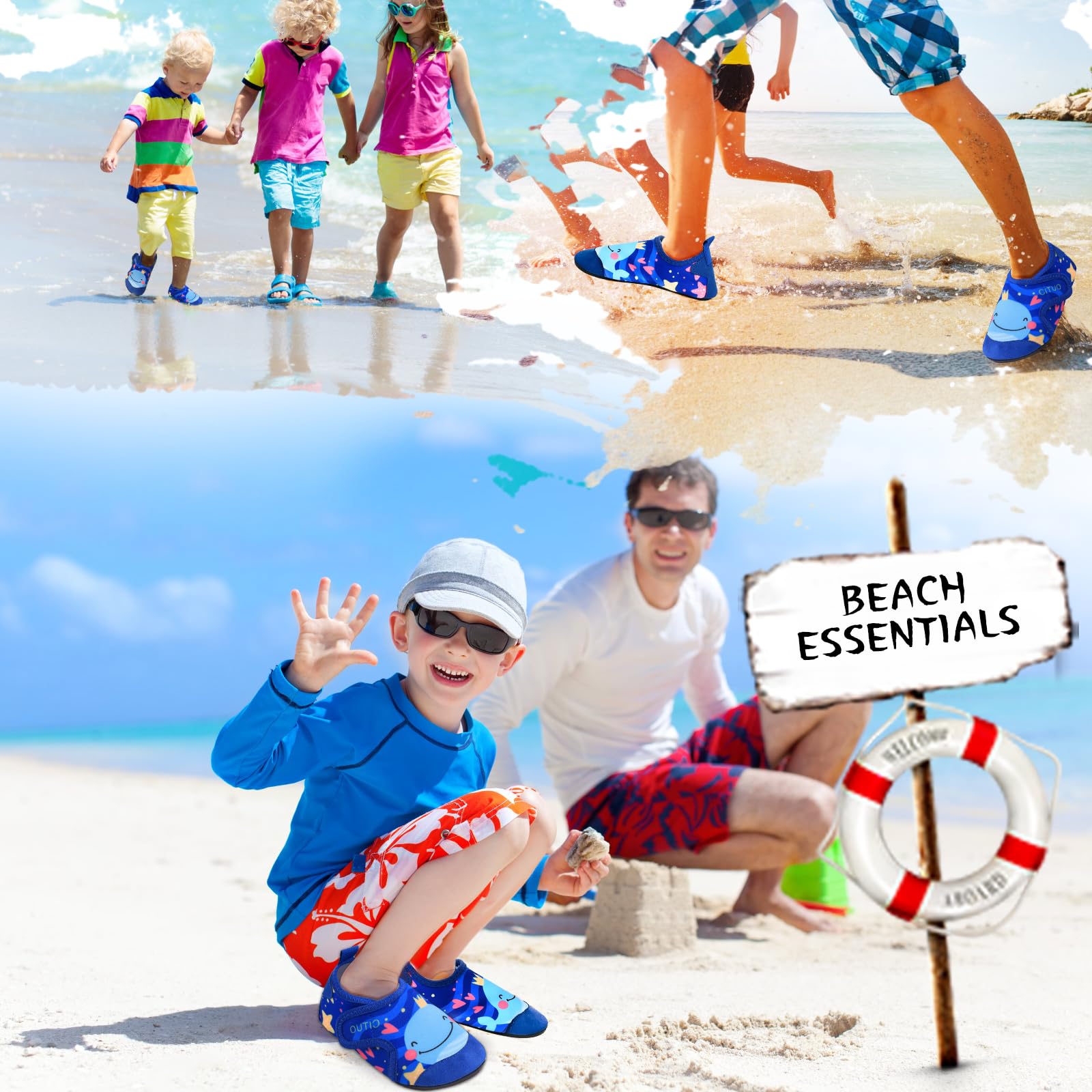 IEEILULU Zapatos Barefoot Niños, Calcetines Piscina Niño, Secado Rápido para Niños y Niñas para Playas, Piscinas, Parques Acuáticos