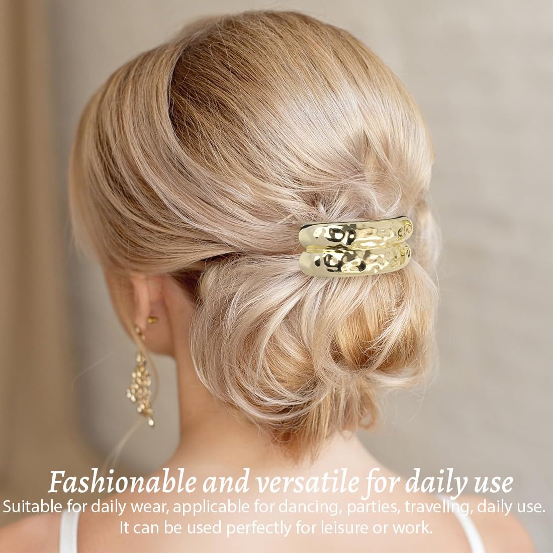 4 pcs gomas para el pelo para cola de caballo, puño de metal dorado, Cinta Elástica Atacaño para el Pelo, para coletas doradas, gomas para el pelo punk, para accesorios de cabello finos