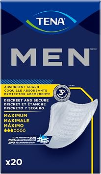 Tena for Men Adult Incontinence Bladder Control Pad, Maximum Absorbency Leak Protection (120 Count)