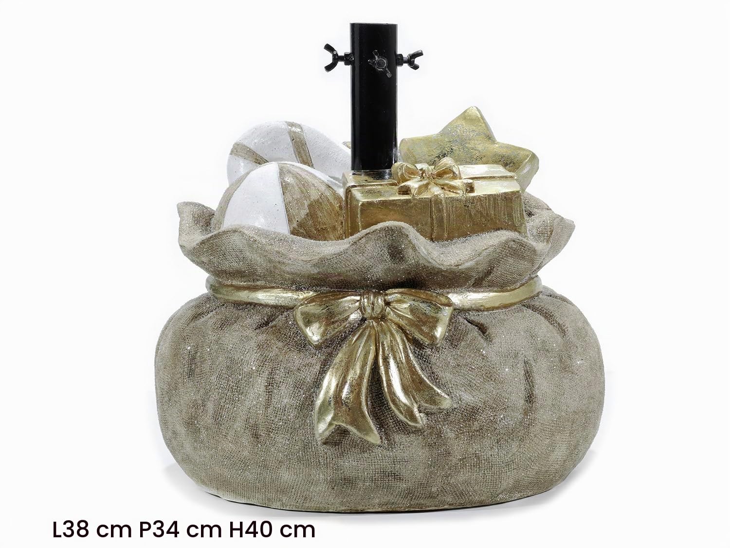 Supporto Piede per Albero di Natale Oro Base Sacco pacchi Regali Stella Decorazioni Natalizie Bambini Felici