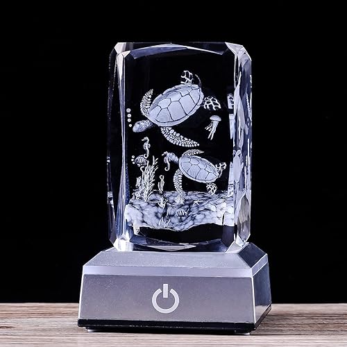 Miniatura 7 de YANZXU Tortuga marina 3D "I Love You Forever" con base de luz LED colorida, regalos de Navidad, regalo de cumpleaños para novia, mujer, tía, esposa,