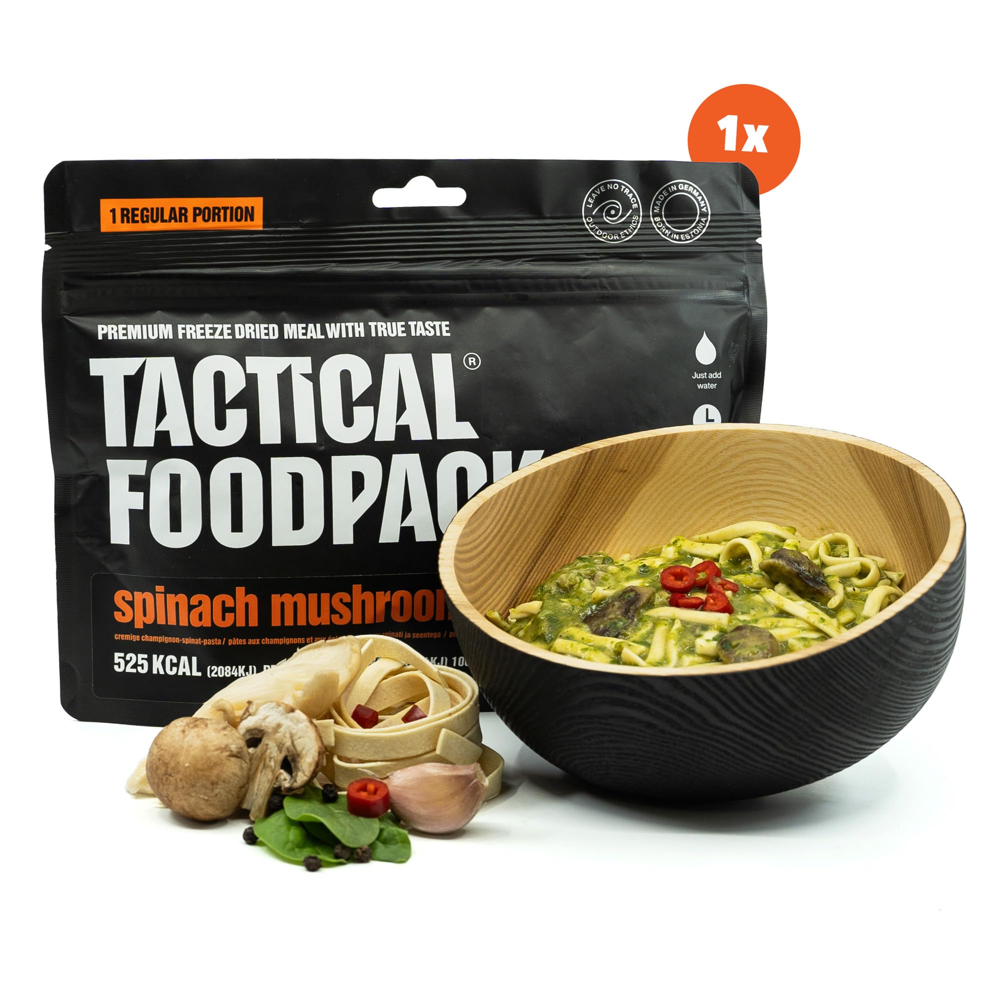 Tactical Foodpack 3er Set - 3 vegane Gefriergetrocknete Mahlzeit für Camping, Survival Outdoor Nahrung. Tracking oder Notfallrucksack – Fertiggerichte wie hausgemacht zum Verzehr bereit