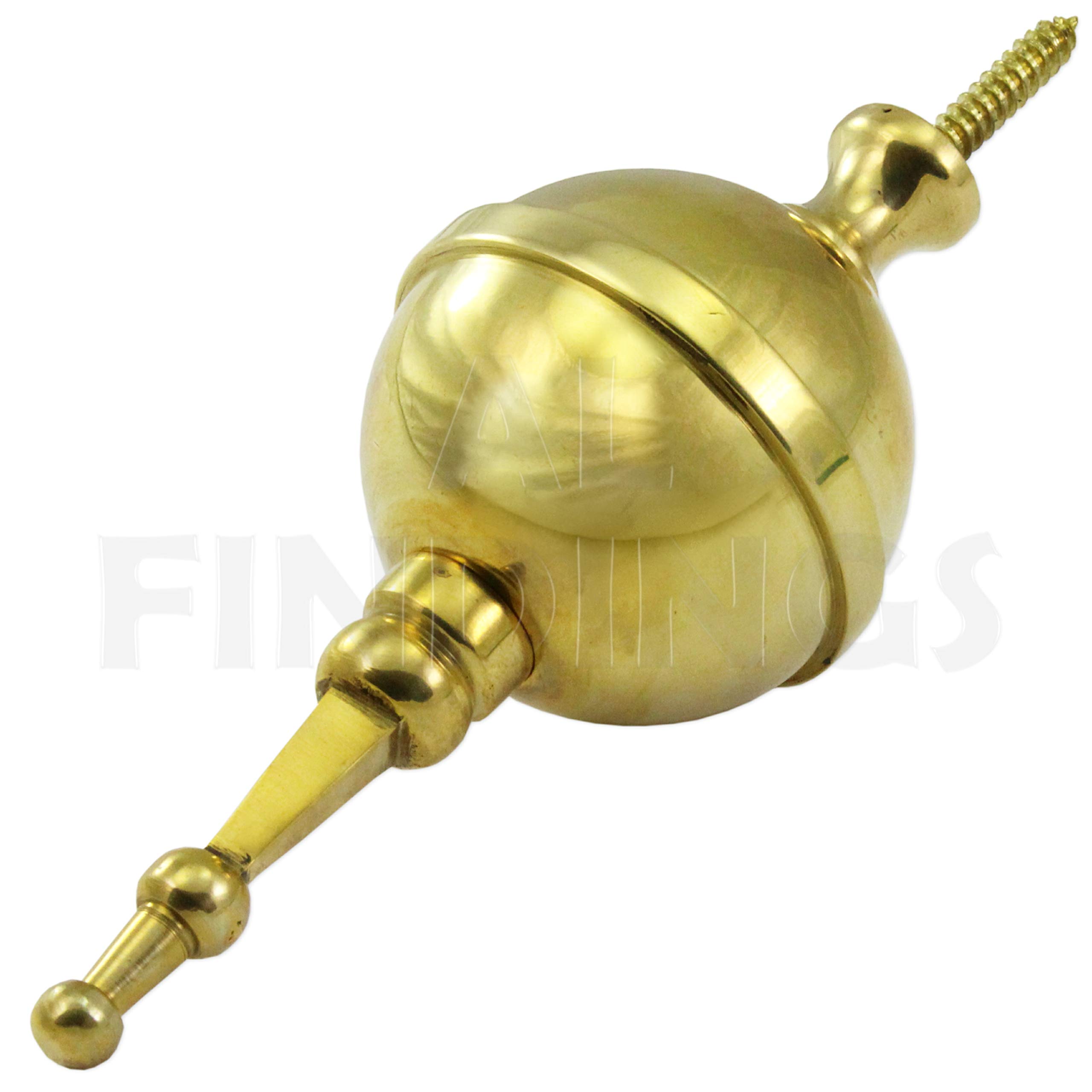 Brass Ball & Spire : Finial Grandfather Longcase Clock Watch Tool (210)