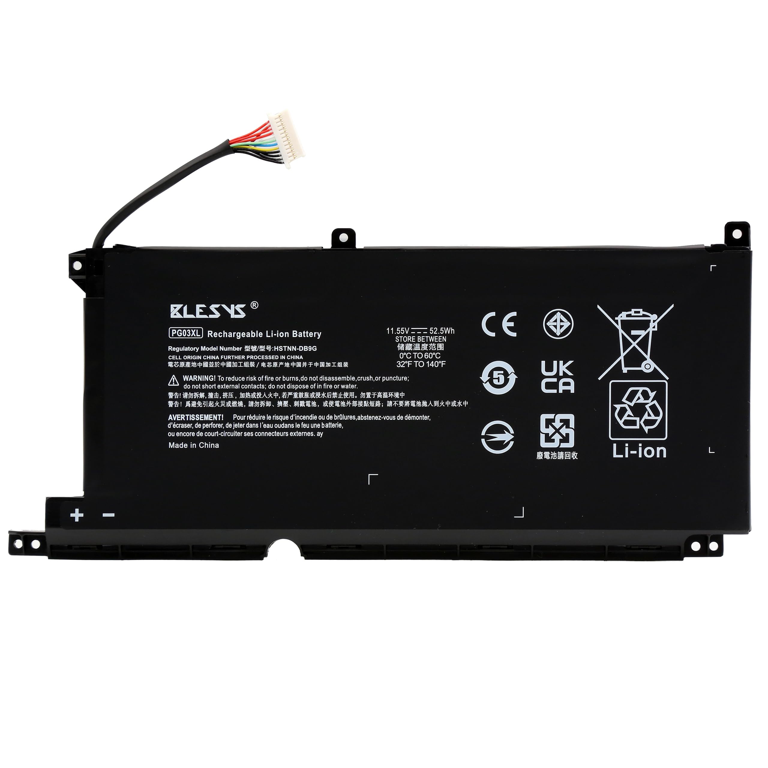 BLESYS Batería para HP Pavilion Gaming 15-ec1xxx 15-ec2005ns 15-ec1000ns 15-ec0009ns 15-ec1011ns 15-ec2008ns 15-ec2003ns 15-ec2004ns 15-ec2xxx 15-ec0xxx 15-EC Laptop PG03XL L48495-005 11,55V 52,5Wh