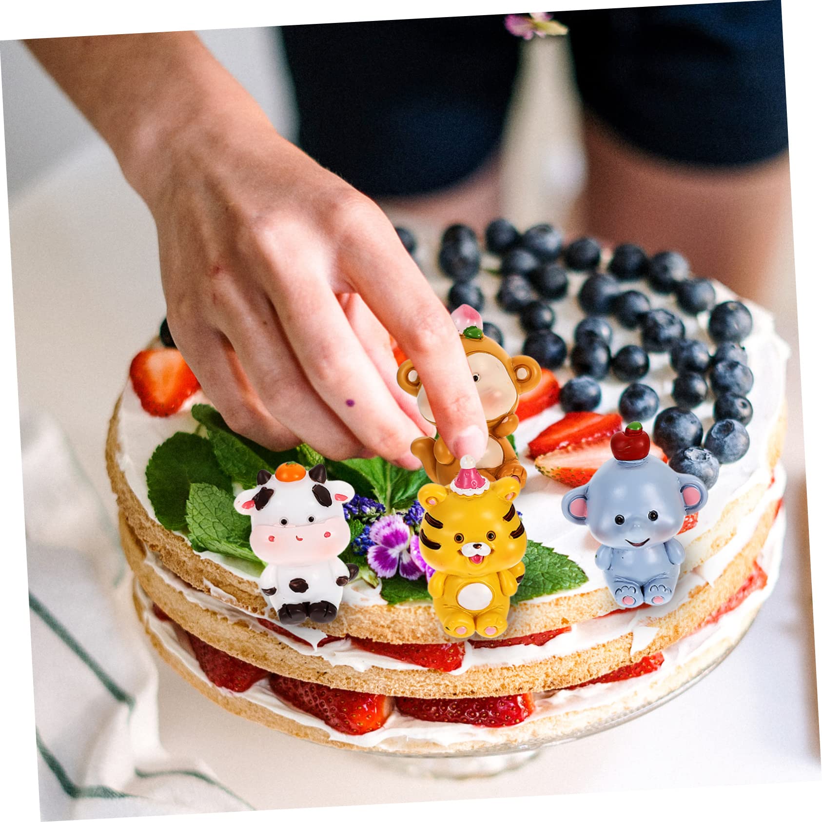 DECHOUS 12stücke Tier-cupcake-topper Robustem Resin Für Kindergeburtstag Und Partys Miniatur-tierfiguren Als Kreative Tortendekoration Für Feierlichkeiten