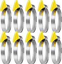 Drado Lot de 10 collier de serrage à ailettes en acier inoxydable, collier de serrage réglable pour les tuyaux de jardin, les machines à laver, les piscines de jardin (32-50 mm Écrou à oreilles)