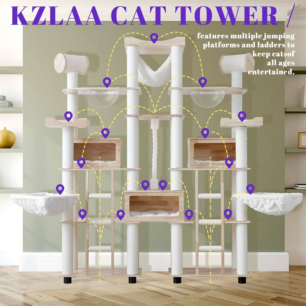 その他 sala tree Amazon.com : KZLAA 94'' H Large Solid Wood Cat Tree Multi