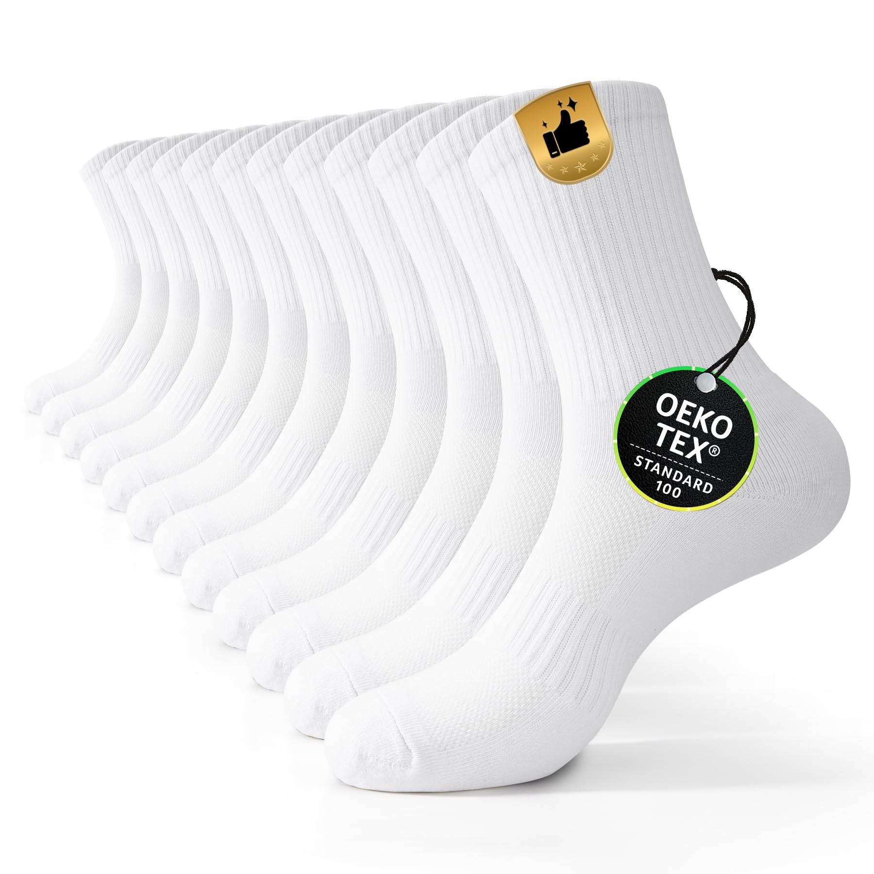 FALARY Socken Herren Damen Sportsocken aus Baumwolle–Atmungsaktive Crew Socken mit Frotteesohle, ideal für Sport und Alltag, 3er/6er/12er Set, Größe 35–50