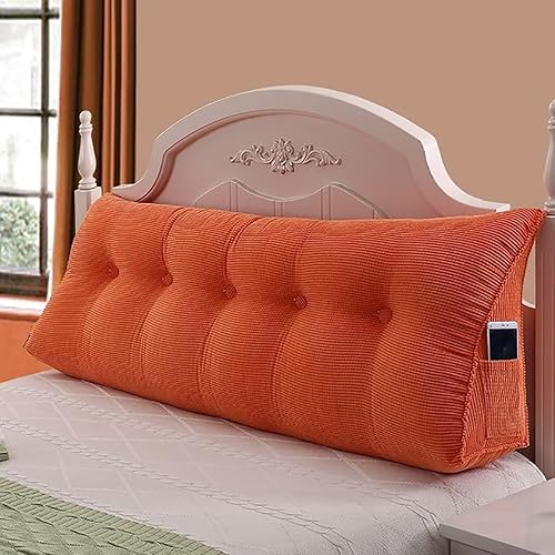 Almohada de lectura, cabecero triangular grande, con cuña y respaldo de terciopelo de maíz, cojín de apoyo de posicionamiento con funda extraíble,