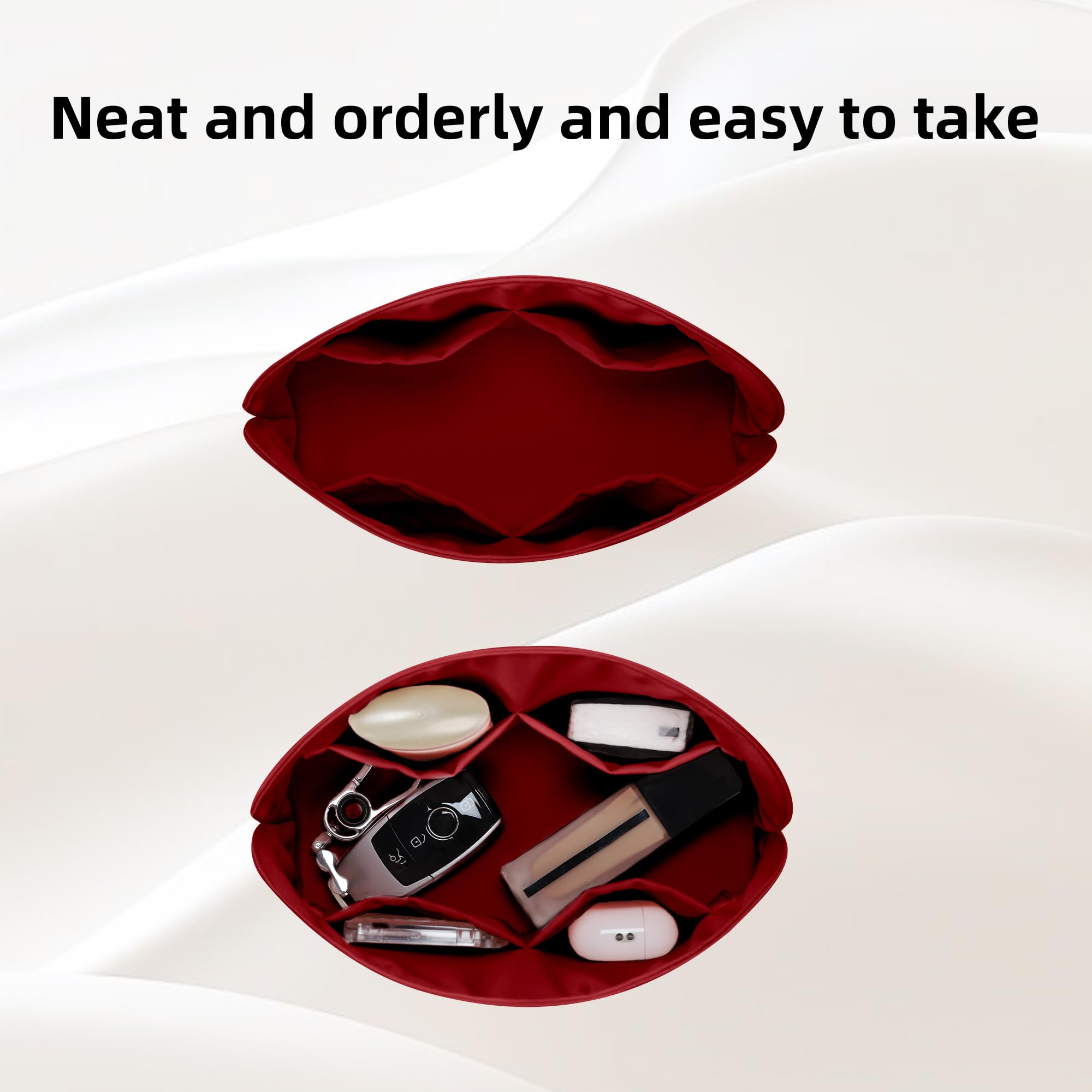 DGAZ Silk Bag Organiser Fits LV Alma BB/PM/MM, Silky Smooth Handbag Organiser, Luxury Handbag & Tote Organiser Insert (Alma PM, Black