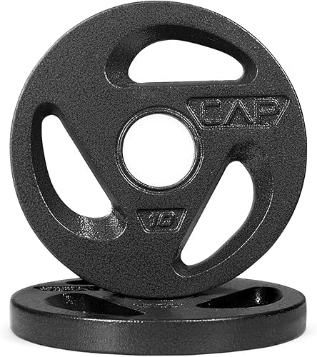 Miniatura 8 de CAPHAUS Placas de peso olímpicas, apertura de cuello de 2 pulgadas de diámetro, agarre de 3 agujeros que ofrece a los atletas un agarre cómodo y una