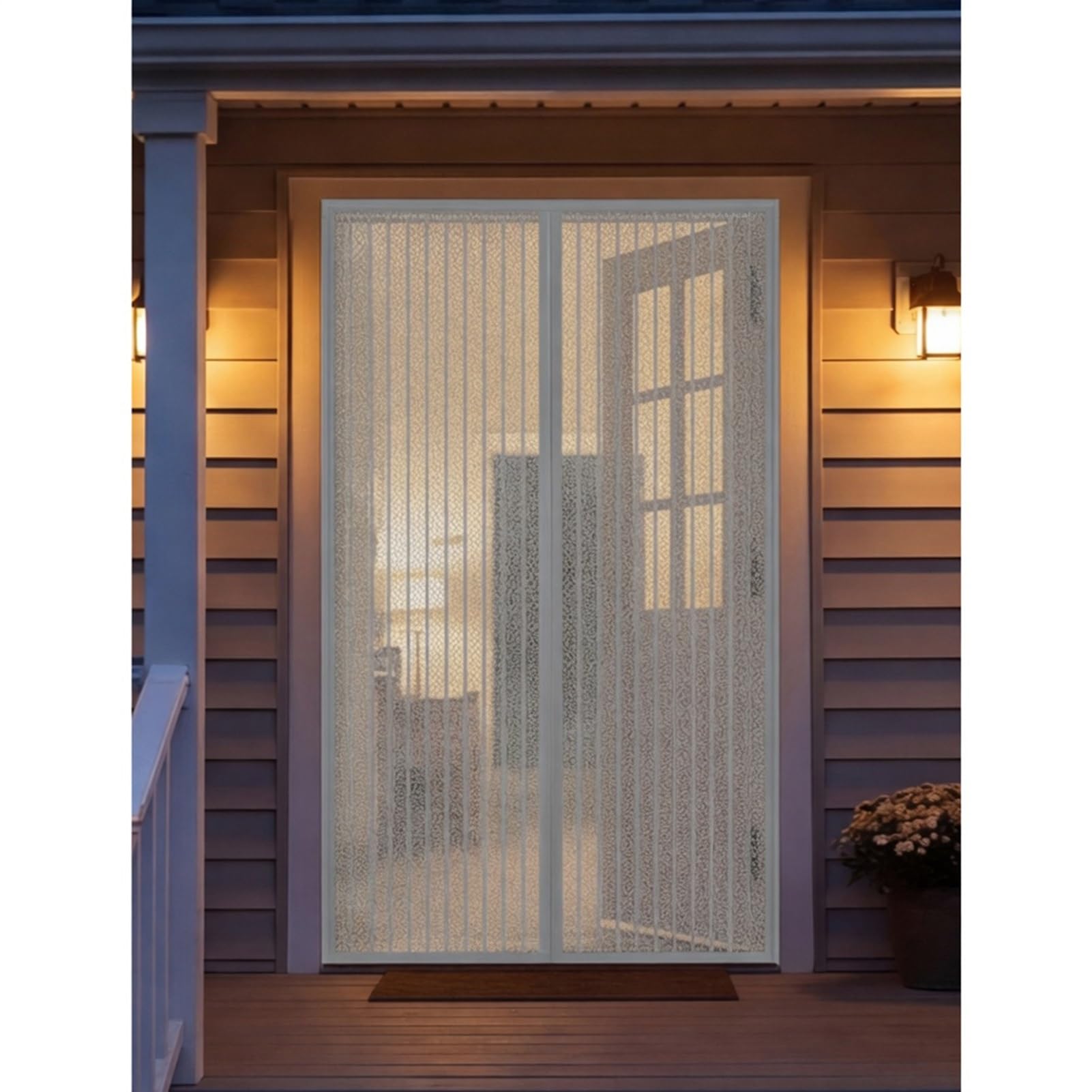 Goutui Grey Magnetic Door Screen 86 X 286 Cm Frame Hook & Loop Hundreds Of Sizes Fly Nets For Doors With Powerful Magnets Keeps Bugs Out No Drill Installation Automatically Closes,